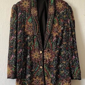 French Collezioni silk beaded blazer